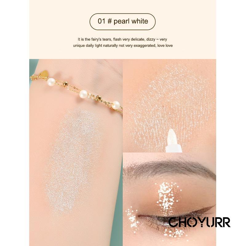 【COD】Eye Shadow / Lying Silkworm Kombinasi Sparkling Shimmer Soft Powder Tahan Air Lying Silkworm Pen Highlight -CH