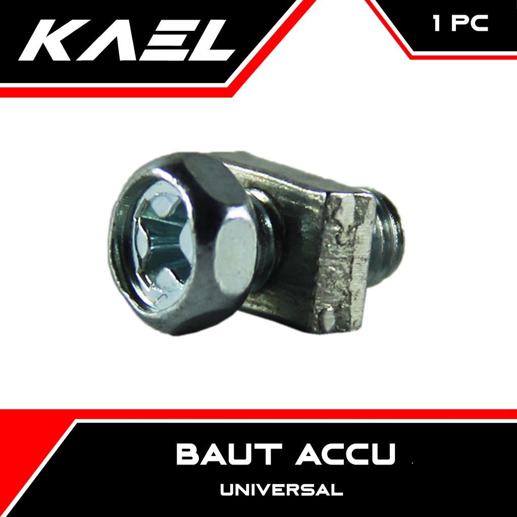 Baut Accu untuk Semua Jenis Motor Universal M5 x 10 mm Baud Mur Kotak Aki 5x10