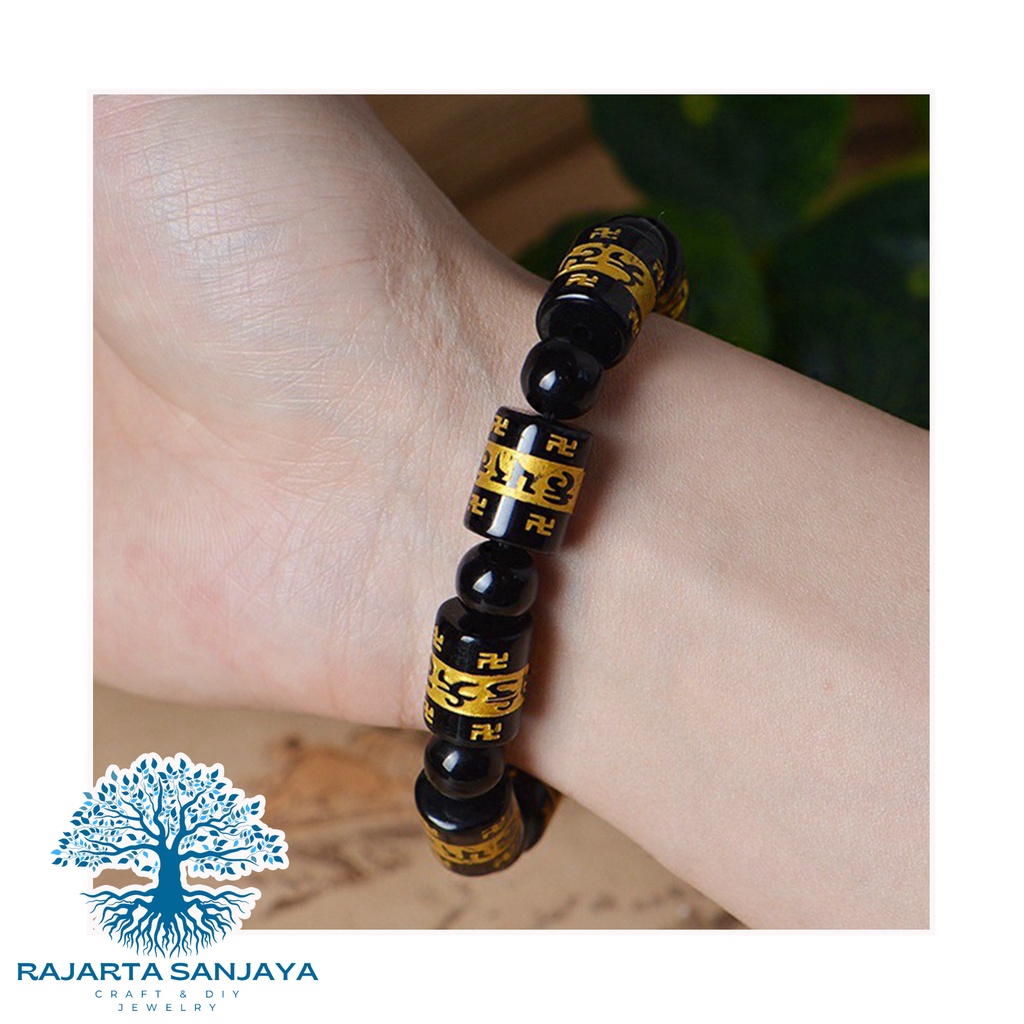 Gelang Tibetian Om Mani Padme Hum Beads six-word Mantra Buddha