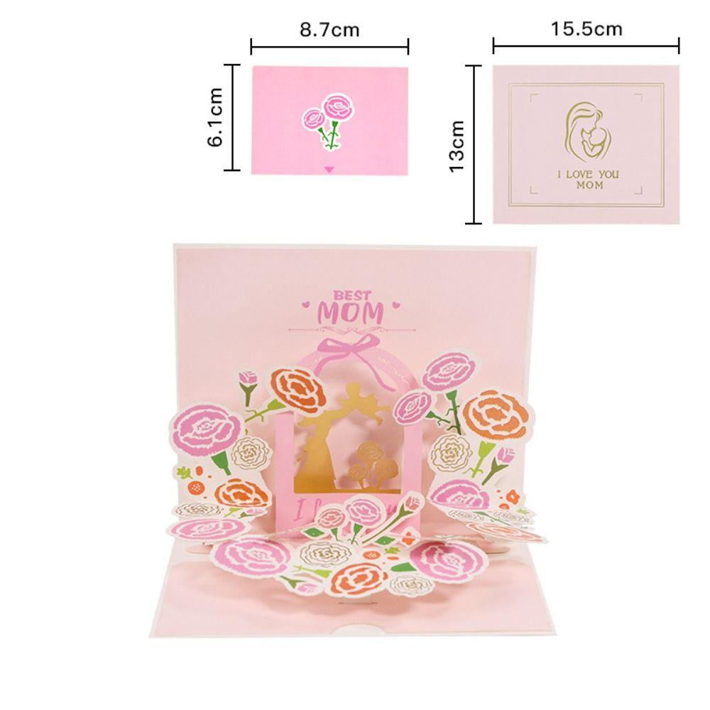 Kartu Ucapan SOLIGHTER Pop Up New Mother's Day Hari Guru Untuk Anniversary Greeting Card