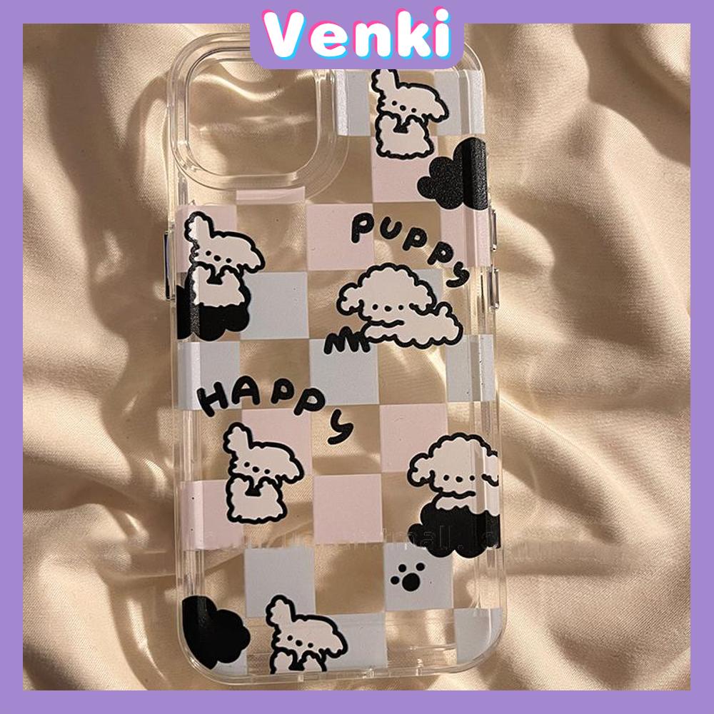 Case for iPhone 11 SOFT TPU Clear Space Case Cute Cartoon Puppy Case Plating Buttons Camera Protection ShockProof for iPhone 14 13 12 12 Plus 6 8 Plus XR XSS