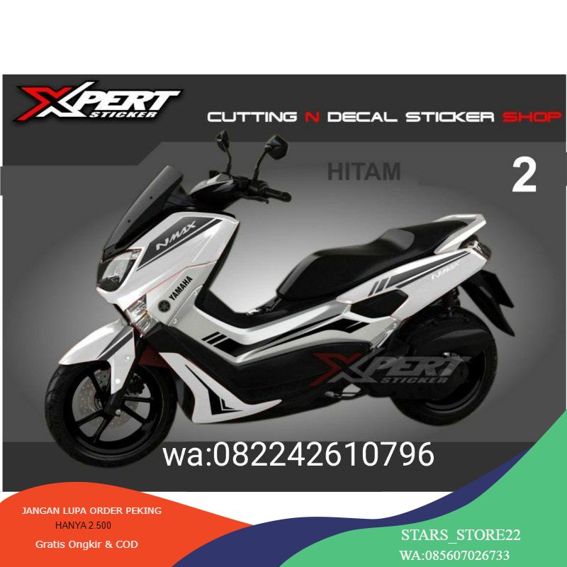 (PREMIUM) Striping Cutting Sticker Yamaha Nmax Putih Sporty stiker nmax lama NEW DESAIN 2023