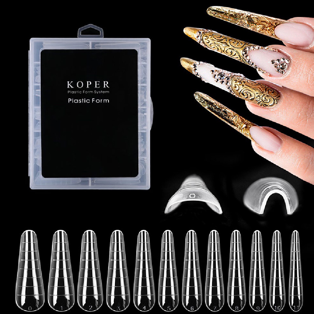 Power 120Pcs Sistem Ganda Bentuk Kuku Poly UV Gel Finger Extension Buatan Manicure ID