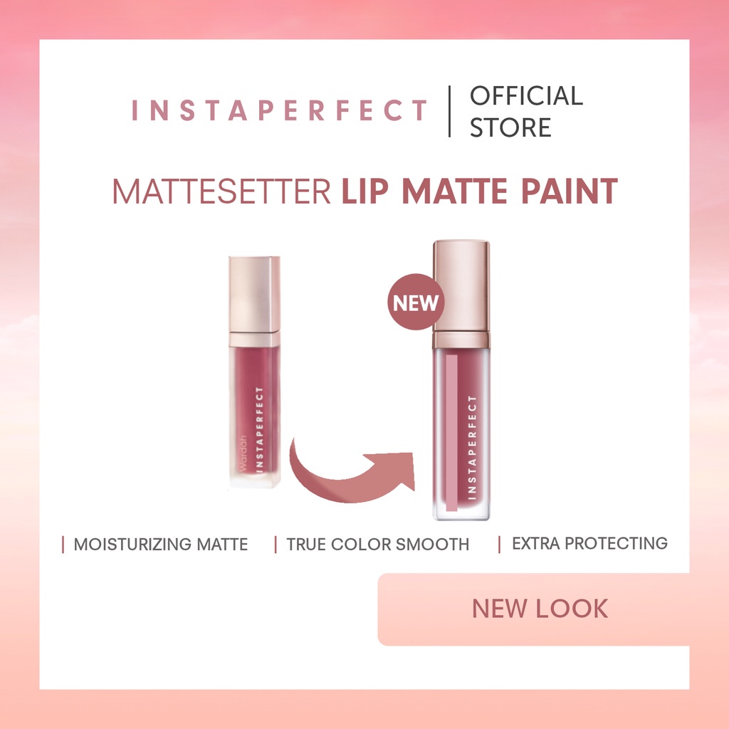 [NEW] Wardah Instaperfect Mattesetter Lip Matte Paint 5.5 g - Moist Lip Cream (Matte Melembabkan, Tekstur Velvety/Halus, No Cracking)