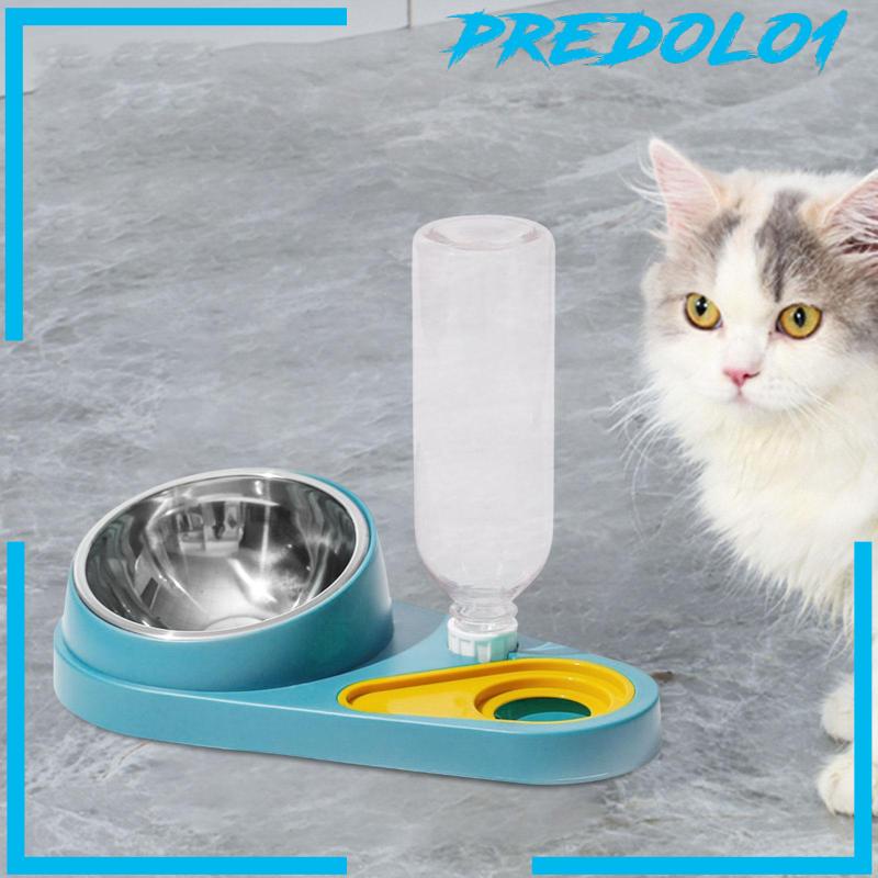 [Predolo1] Mangkok Mangkuk Ganda Anjing Kucing Miring Feeder Detachable