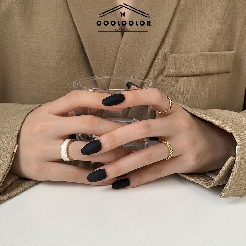 COD❤️Cincin jari telunjuk perhiasan sederhana set tiga potong yang dapat disesuaikan- cl