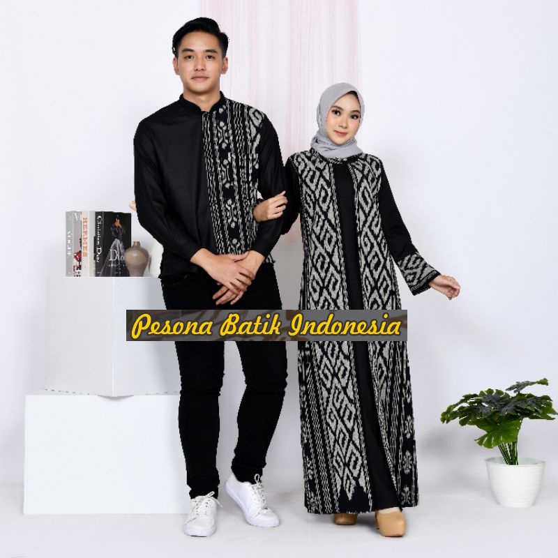 Terbaru Baju Batik Dress Couple Kemeja Pria Batik Etnik Troso Tenun Modern Hijab Kondangan Pesta Wis