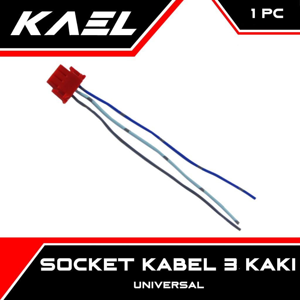 Socket Kabel 3 Kaki Universal Honda &amp; Yamaha &amp; Suzuki Tombol Klakson Starter Jauh Dekat Dim Depan On Off Sen