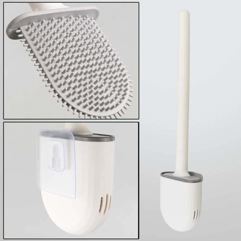LJSHU Sikat Toilet Kamar Mandi TPR Silicone Bathroom Brush - CD022 ( Mughnii )