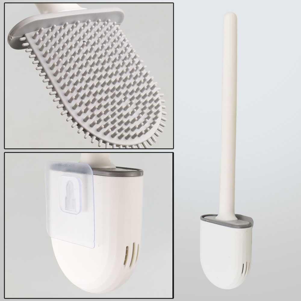 (BISA COD) FTIHSHP LJSHU Sikat Toilet Kamar Mandi TPR Silicone Bathroom Brush - CD022