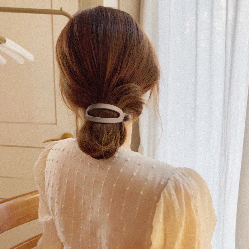 Jepit Rambut Korea Plastik Warna Solid Hair Clip Fashion Sederhana Pisang Klip Wanita Aksesoris Rambut