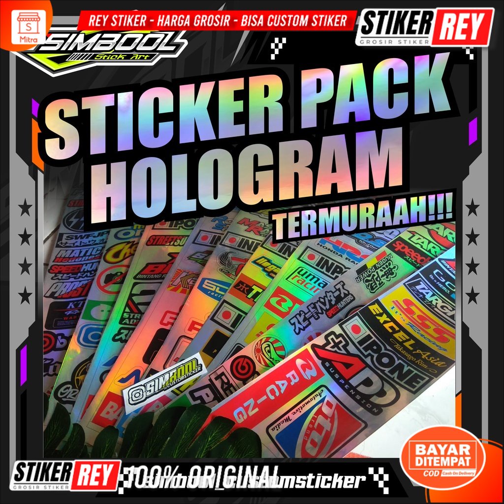 STIKER RACING TERMURAH STIKER PACK, sticker HOLOGRAM PACK, STIKER HEREX, STIKER 2TAK, STIKER MATIC ,