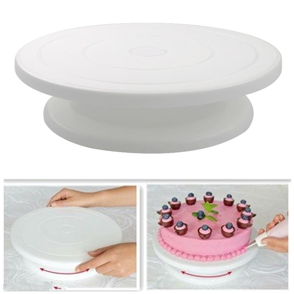 Meja Putar Kue DIY Baking Cake Plate Rotating Round Alat Dekorasi Baking