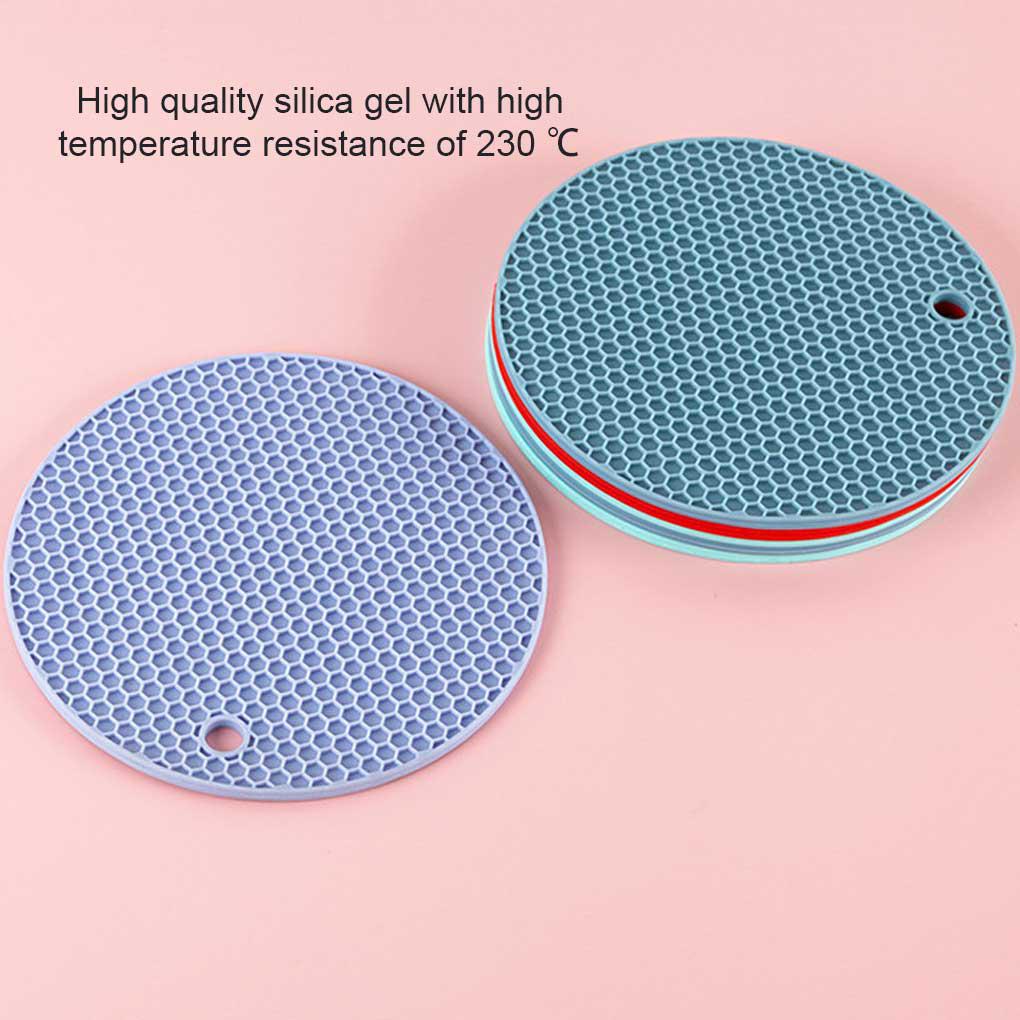 Silikon Putaran Peredam Panas Panci Pad Aksesoris Dapur Rumah Sederhana Rounded Holding Cushions Tatakan Holder Pelindung