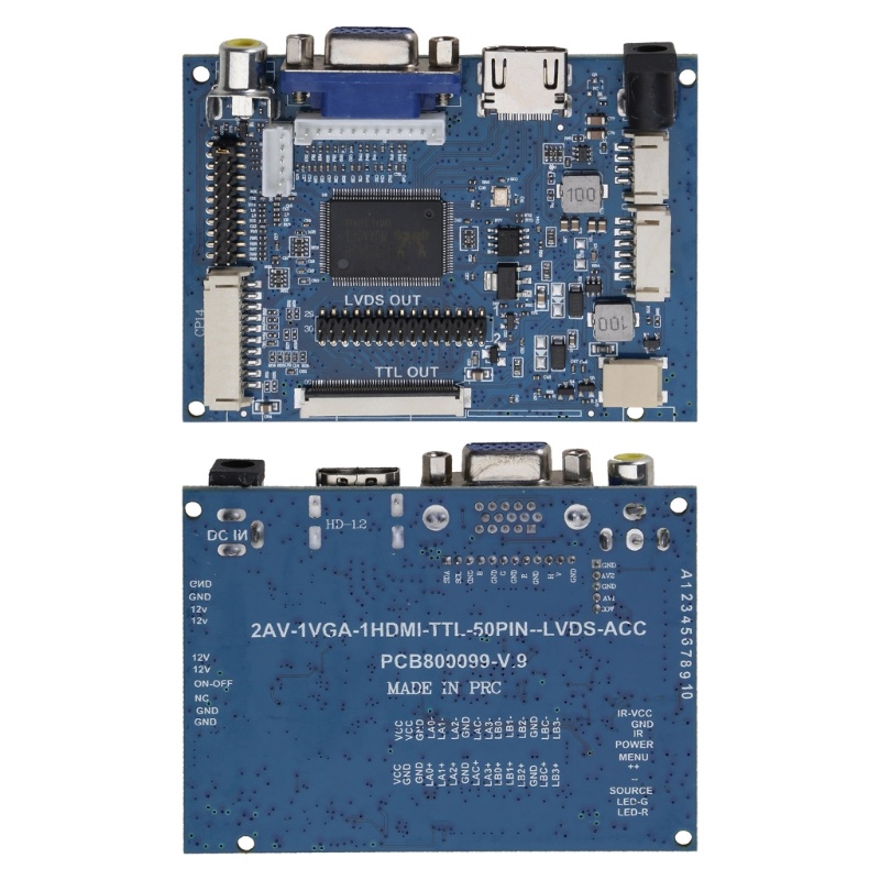 Btsg TTL LVDS Controller VGA 2AV 50PIN Untuk AT070TN90 AT070TN92 /94