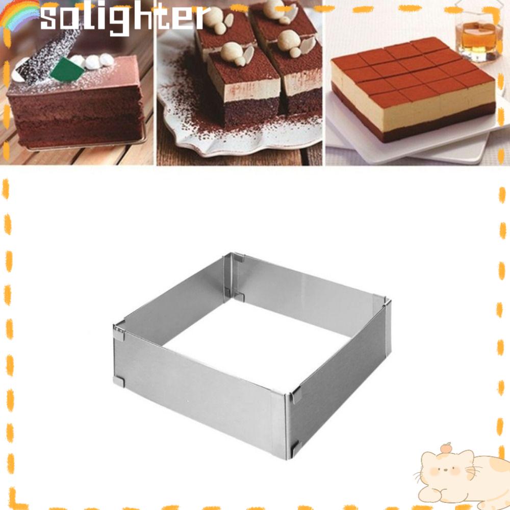 Solighter Cetakan Kue Kering Wedding Square Adjustable Cake Cutter