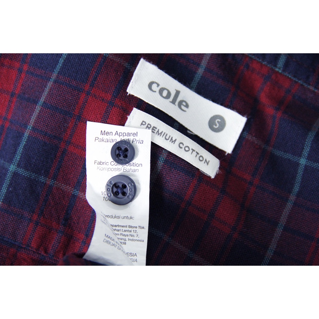 [COD] Baju Kemeja Cole Code 21 Casual Lengan Panjang Reguler Fit Biru Maroon Pria Motif Kotak-kotak | Kemeja Original 100% Brand Matahari Big Size Kasual Kesual