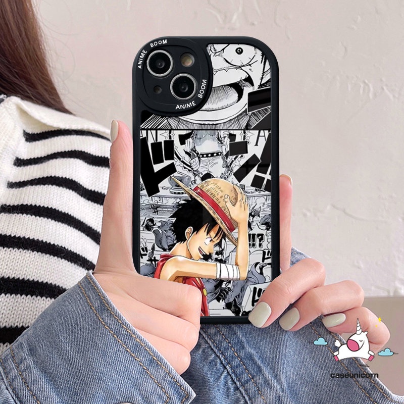 IPHONE Casing Ponsel Luffy Kartun Kompatibel Untuk Iphone11 6 6s 7 8 plus XR 14 11 12 13 Pro Max XS Max X SE 2020 Soft Tpu Trendy Lucu Anime One Piece Back Cover