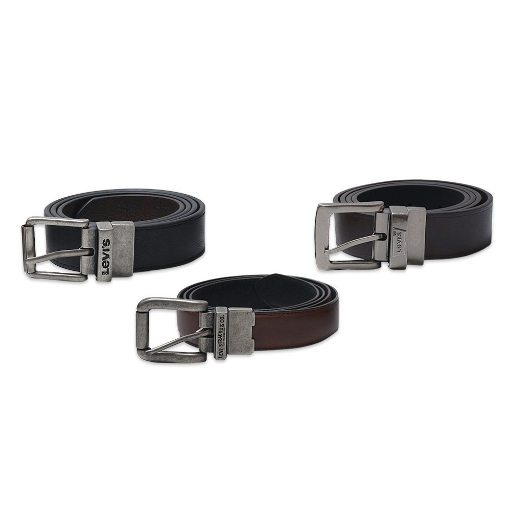 LVS Metal Pin Buckle Leather Belt