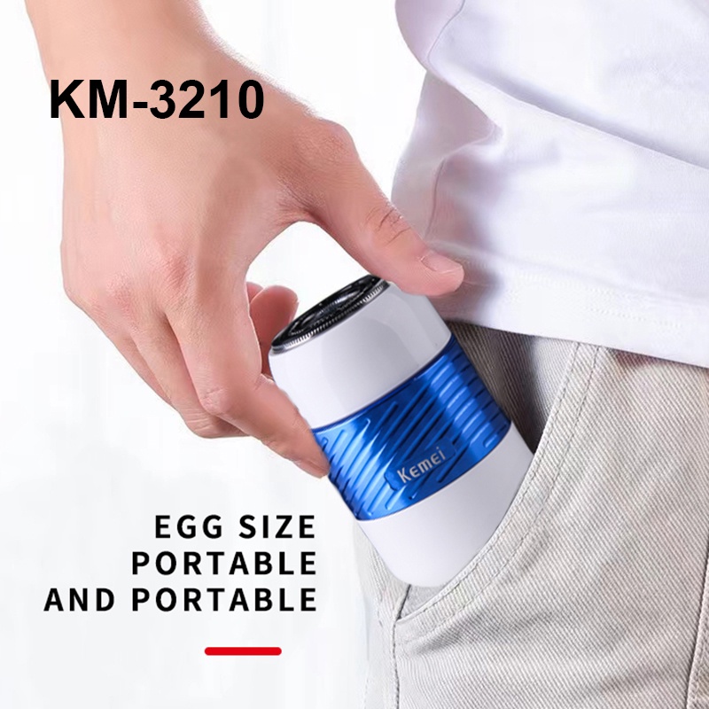 Kemei KM-3210 Alat Cukur Jenggot Elektrik Mini Rechargeable Portable