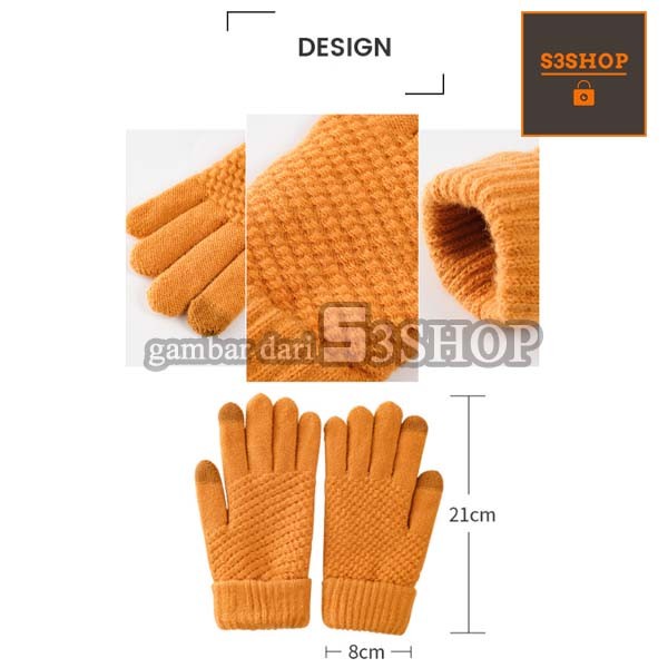 Sarung Tangan Touchscreen Lembut Korean Style Gloves Musim Dingin Motor Pria Wanita