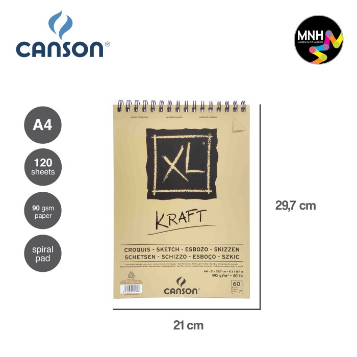 

DISKON SHOPEE/ DISKON CERIA/ Drawing Book Canson XL Kraft 90G A3 - A5 - A4 60S