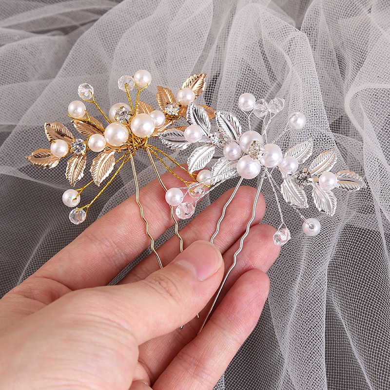 Mutiara Imitasi Elegan Bridal Hair Stick Hairpin/Bunga Kristal Halus Rambut Garpu Hiasan Kepala Aksesoris Pesta Pernikahan Festival