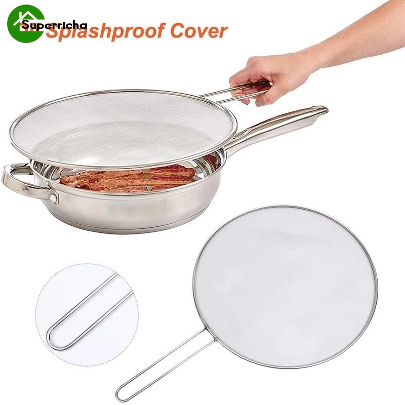Hot Sale/Stainless Steel Oil Proofing Tutup Saringan Gorengan/Splatter Screen/Explosion-proof Guard Frying Pan Cover Aksesoris Dapur