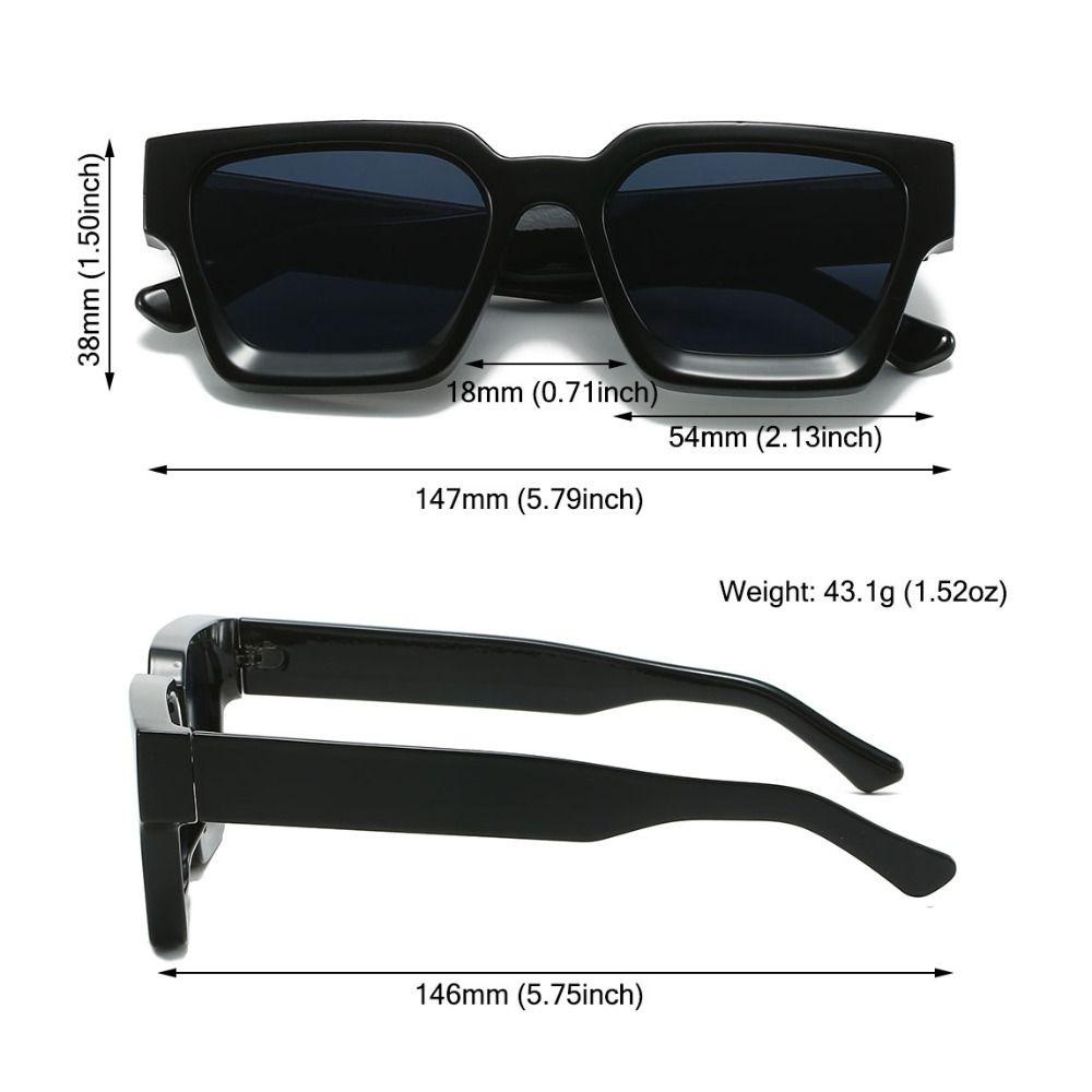 TOP Kacamata Hitam Kotak Kecil Vintage UV400 Retro Shades