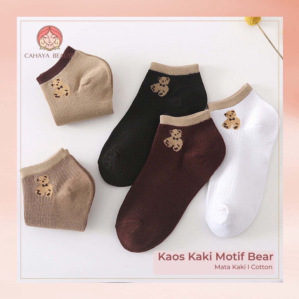 Kaos Kaki / Kaos Kaki Pendek / Kaos Kaki Motif Cute Bear TOKO KEANULOVA