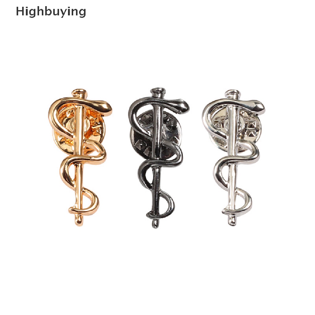 Hbid Antik Ular Tongkat Logam Alloy Pin Gesper Bros Brooch Dokter Perawat Simbol Enamel Lencana Fashion Perhiasan Glory