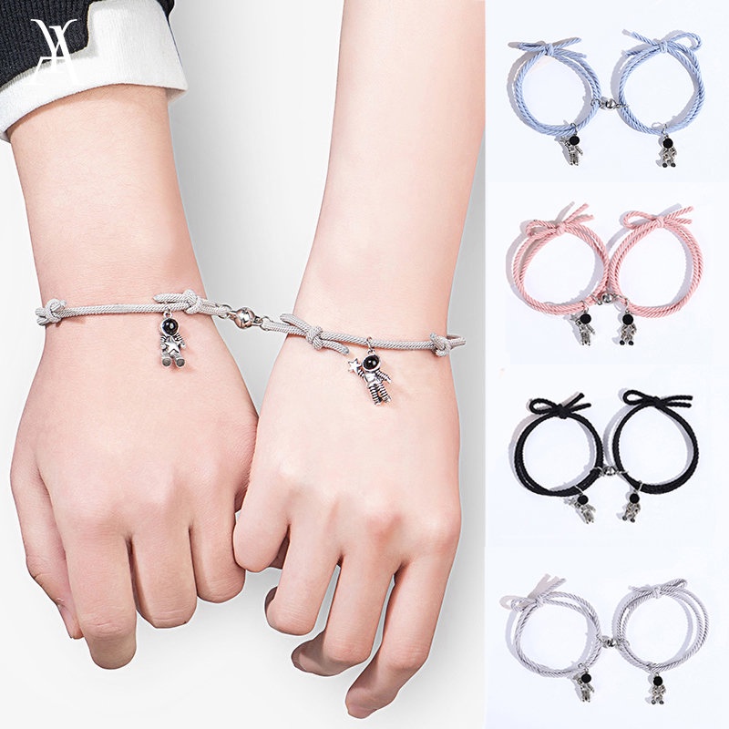 AY(CN) 2Pcs/Set Gelang Magnet Multilayer Dapat Disesuaikan Desain Astronot Untuk Pasangan