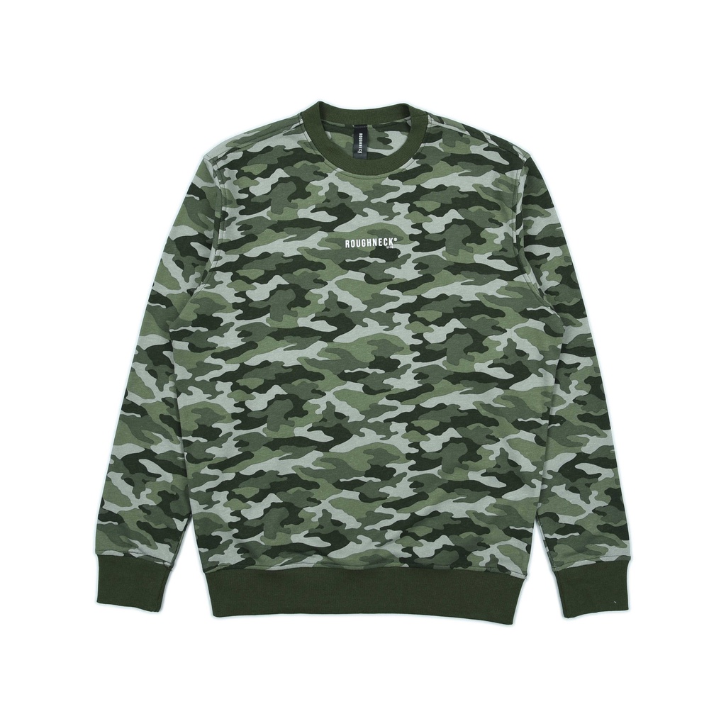 Roughneck SS269 Olive Camo Mini Sig White Crewneck
