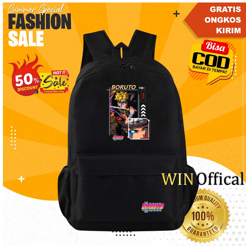 Tas Anime Sekolah SMP Boruto SD SMP DAN SMA Model Ransel Tas win