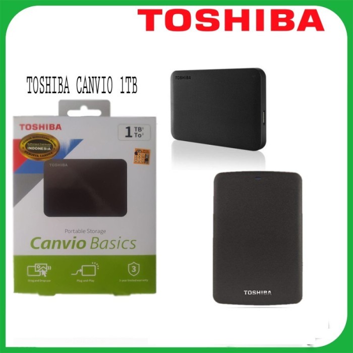 HDD Harddisk Eksternal Toshiba Canvio 1TB HDD TOSHIBA 1 TERABYTE