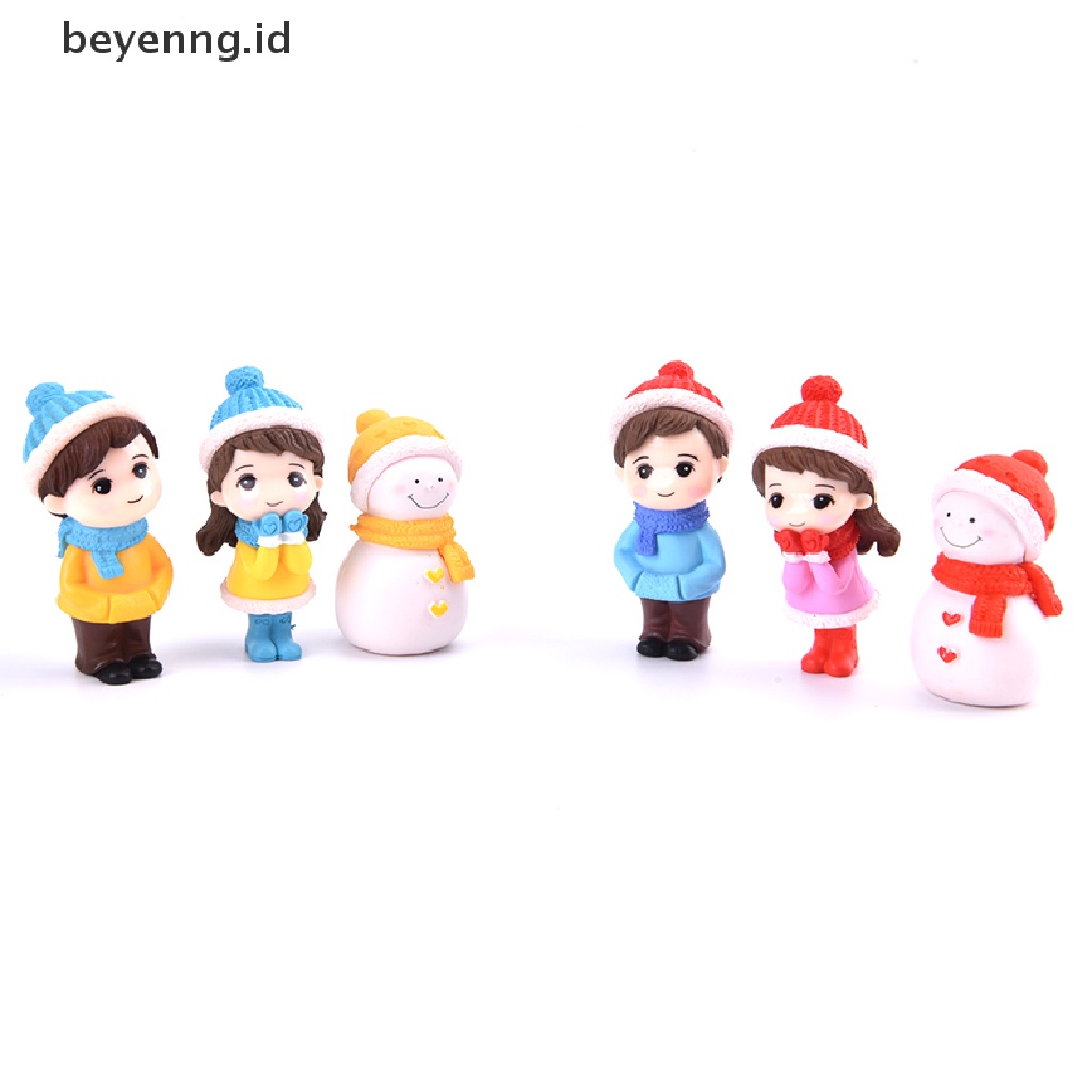 Beyen 3Pc Boneka Figure Pasangan Natal Mini DIY Dekorasi Taman Ornamen Miniatur ID