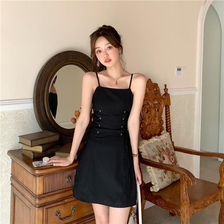 Setelan pendek longgar gaya Korea wanita musim panas + set dua potong gaun tali selempang