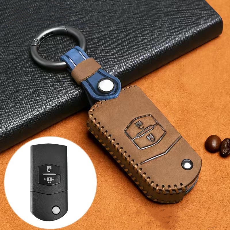 Untuk Mazda 2 CX-5 Axela Atenza CX-7 CX-9 CX-3 CX-4 CX-8 MX5 Kulit Gantungan Kunci Case Remote Smart Car Key Case