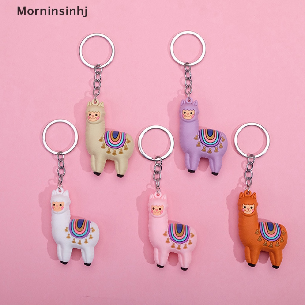 Mornin 1pc Kartun Alpaka Gantungan Kunci Llama Gantungan Kunci Wanita Tas Liontin Alpaka Keychains id