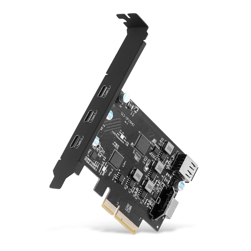 VIVI USB3.2 PCIE 4X Expansion Card 20Gbps 3x Type-C Converter PCIE Adapter ASM3142