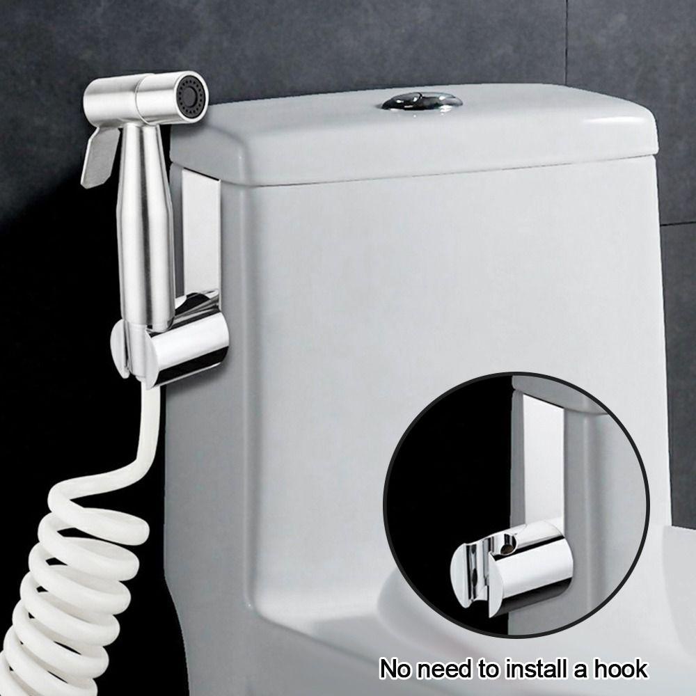 Populer Handheld Shower Wand Hook Bracket Stainless Steel Gantungan Kloset Sprayer Holder Shower Bracket Toilet Show Head Hanger