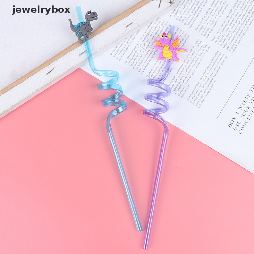 [jewelrybox] 8pcs Sedotan Bar Sedotan Minum Plastik Dinosaurus Untuk Dekorasi Pesta Ulang Tahun Anak Butik