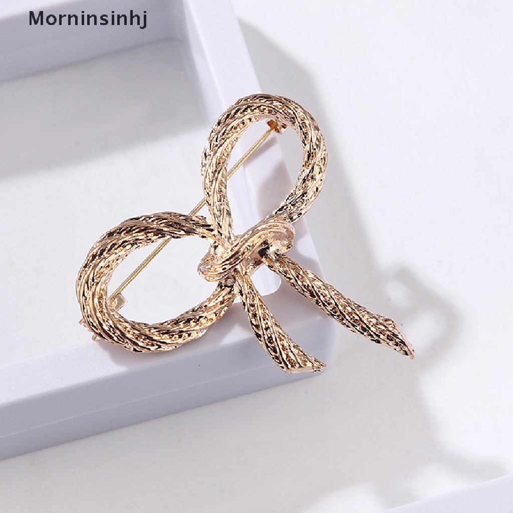 Mornin Fashion Busur Bros Untuk Wanita Ikatan Simpul Bros Pin Safety Lapel Pin Brooch Pernikahan Perhiasan Aksesoris id