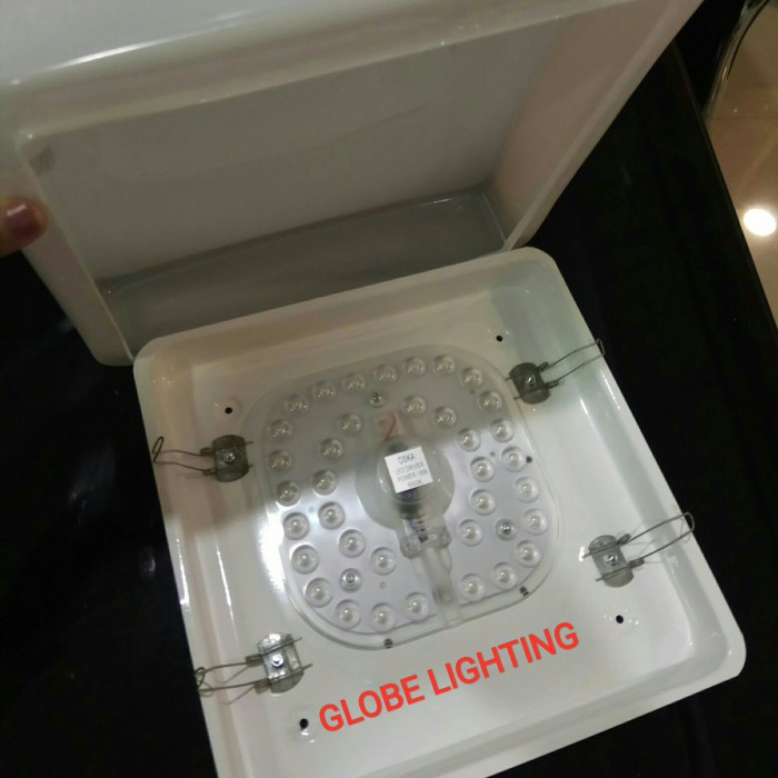 KAP LAMPU BARET KOTAK 22W KOMPLIT LAMPU 18W PUTIH