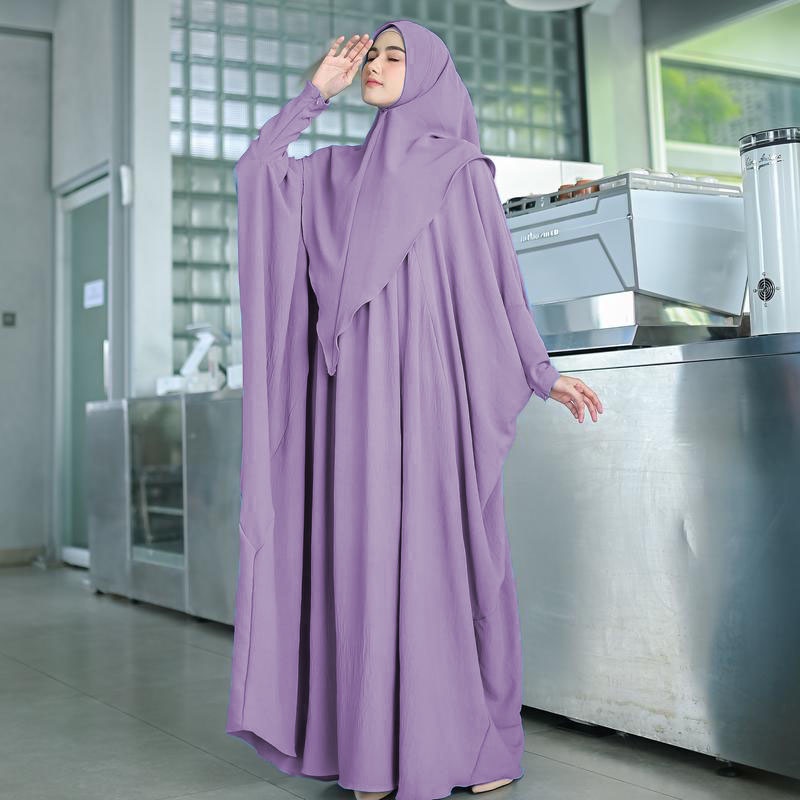 ORI BERLABEL ABAYA LUXURY ZULAIKHA SET KHIMAR Arab Saudi Baju Umroh Wanita/ Abaya Basic Polos Crinkl