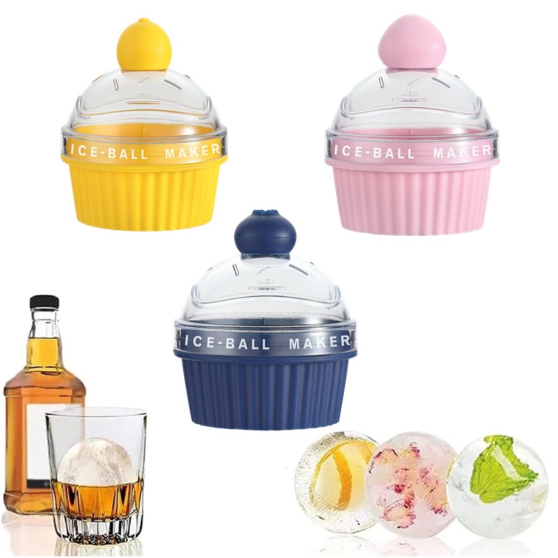 [Unggulan] Cetakan Es Batu Silikon Dapur Rumah Tangga Alat Yang Berguna Kreatif Mudah-Demoulding Warna Permen Untuk Whiskey Cocktail Jus Bola Cetakan Ice Ball Maker Food Grade Multifungsi