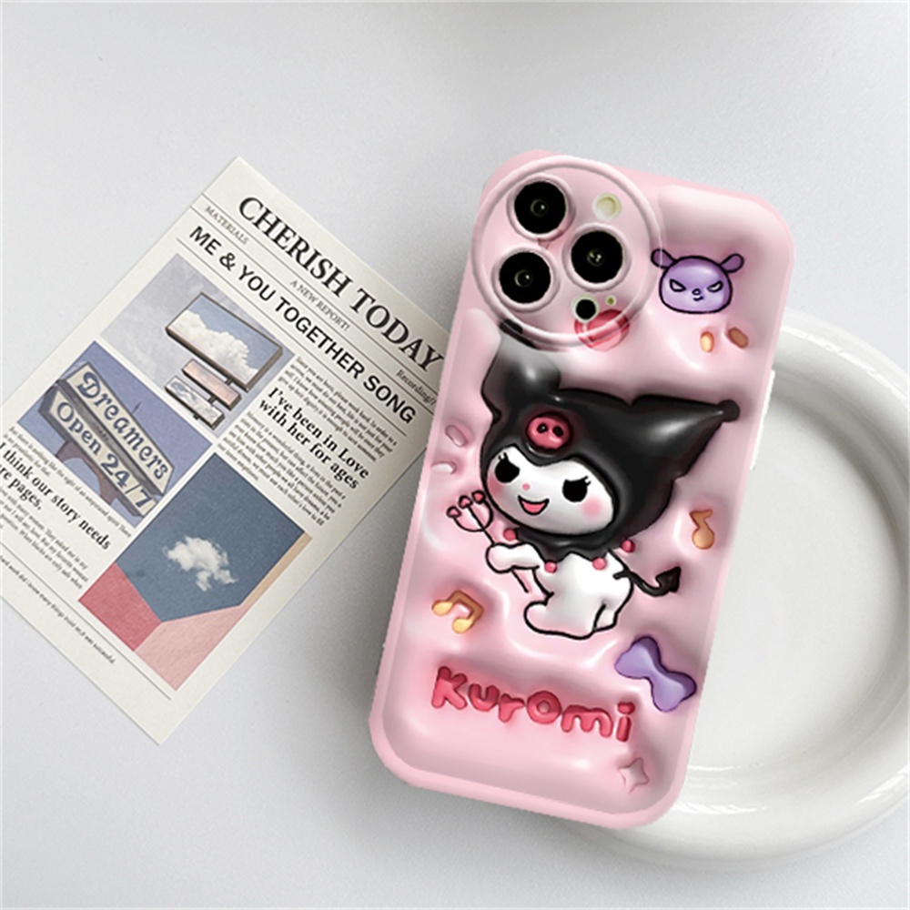 Kuromi Case Realme 10 C15 C12 C25S C11 C20 realme5 5i 6i C3 8i C21Y C25Y Hello kitty Bantal Udara TPU Phone Cover