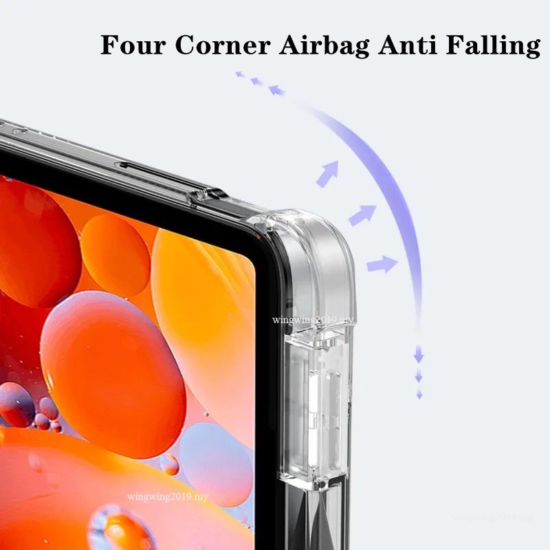 Untuk Xiaomi Pad5 5Pro 5Pro 5G 11inch Tablet Case Built in Pen slot DIY Tas Udara Transparan Shockproof Fleksibel Lembut Casing Belakang Dengan Pen Holder Lipat Smart cove