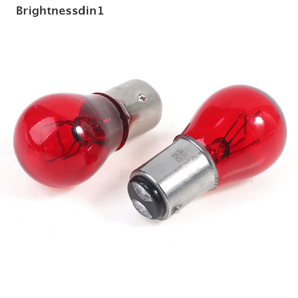 [Brightnessdin1] 2pcs BAW15D Red Rem Stop Tail Light Bohlam Mobil 12V Sein Lampu Peringatan Butik