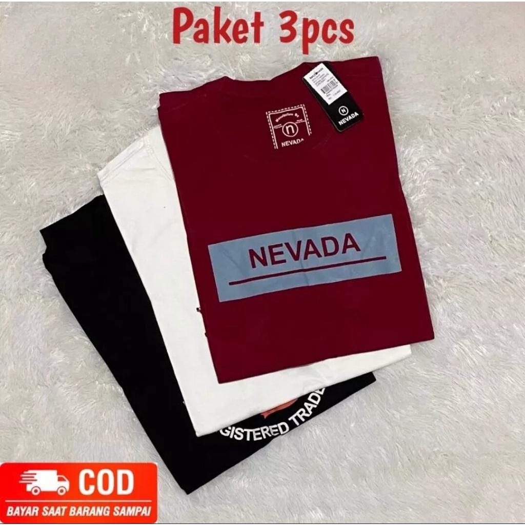 Kaos Nevada Terbaru 2023 3Pcs 100 Ribu | Kaos Nevada Pria | Kaos Nevada 100 Dapat 3 | Baju Kaos Dist